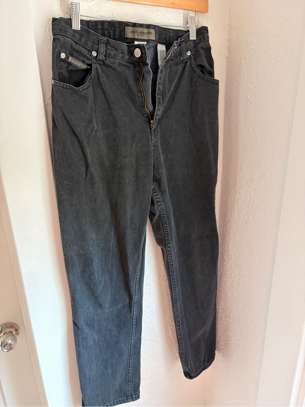 Vintage 90s Jones New York Charcoal Black High-Rise Straight Jeans